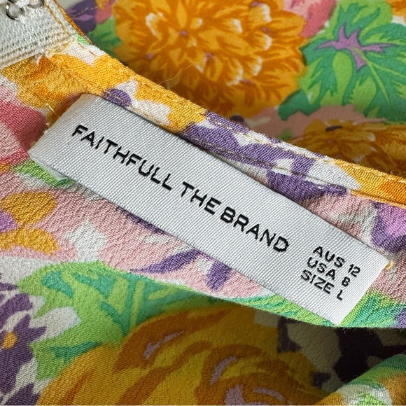 Faithfull The Brand Florence Ade Floral Print Mini Dress Size 8 - Picture 9 of 11